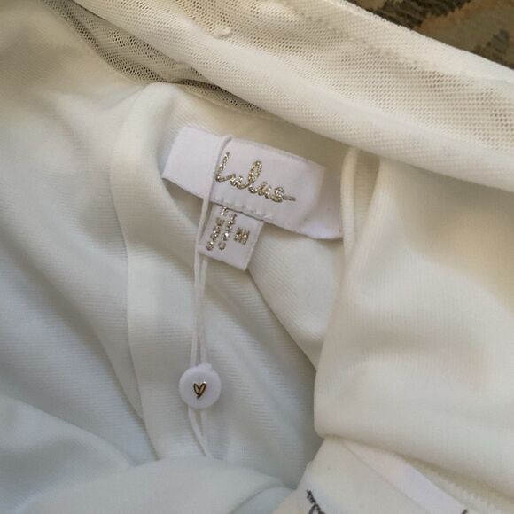 Lulus Blessed Romance Dress Women's M White Sleeveless Mermaid Maxi Button NWT - Picture 15 of 16